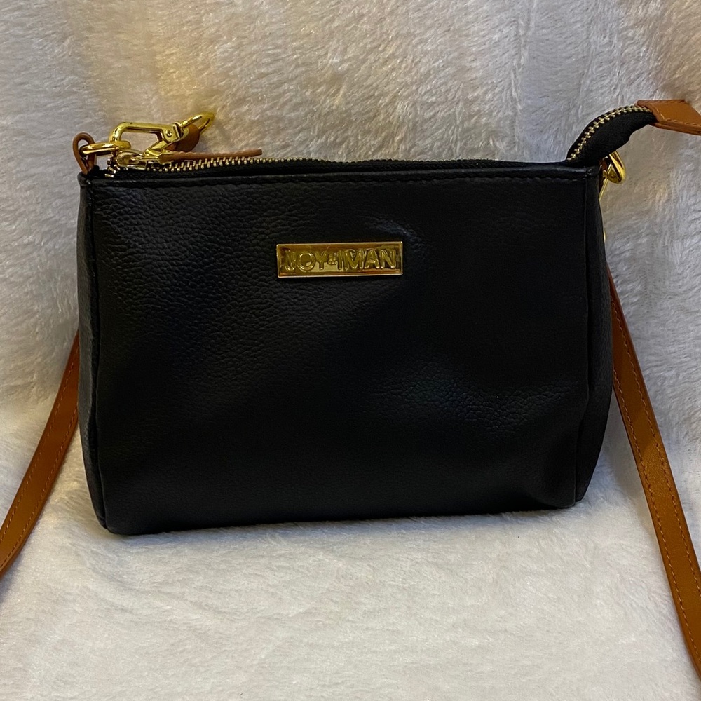 Joy & Iman black leather crossbody bag